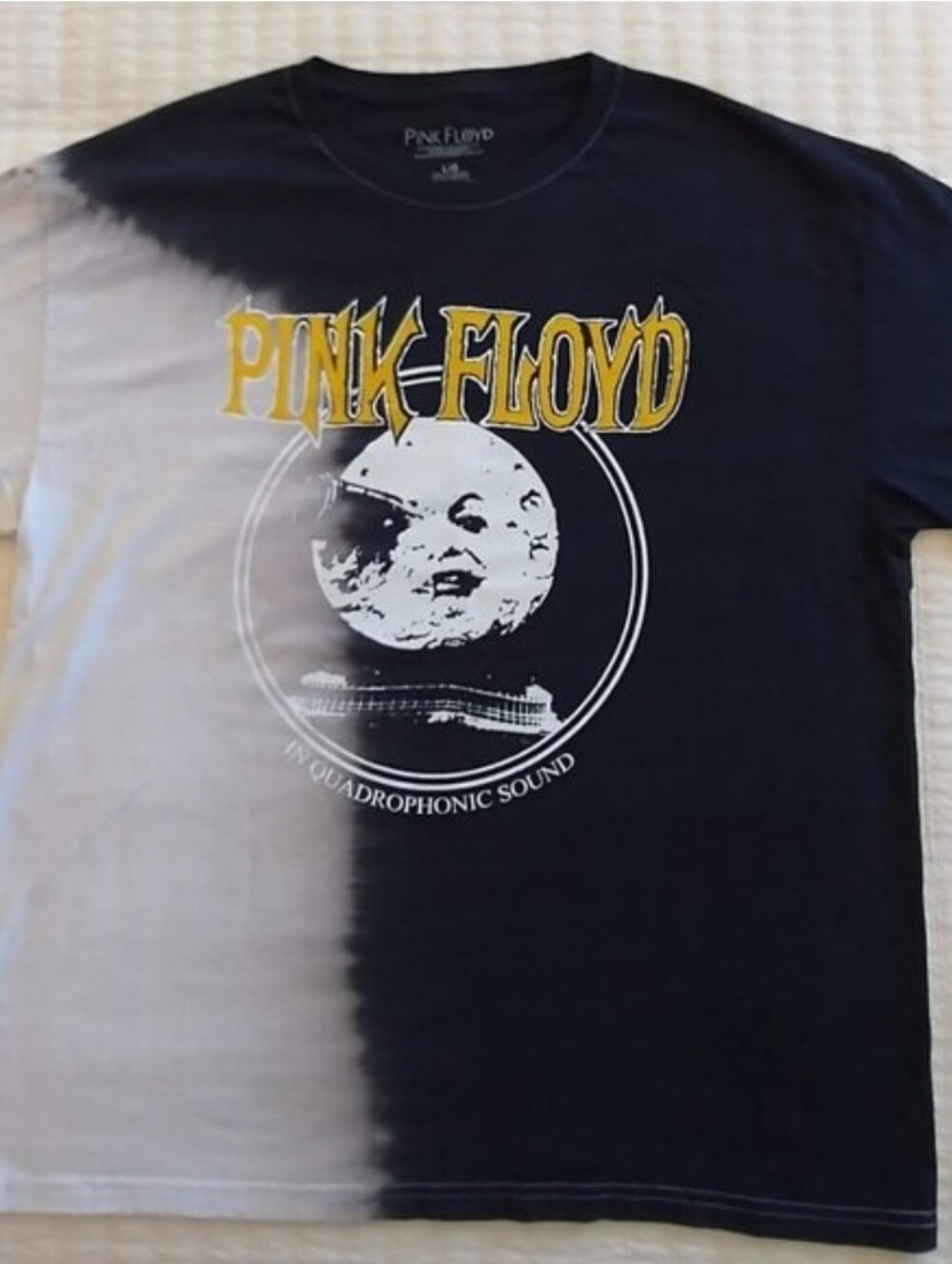 Pink Floyd Black & White Split Tee with Yellow Logo